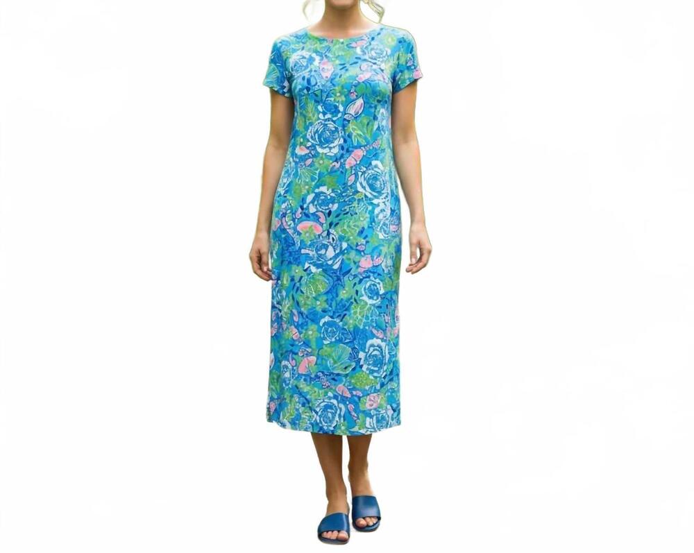 NEW KATHERINE WAY mackinac island midi length tee shirt dress in under the sea b